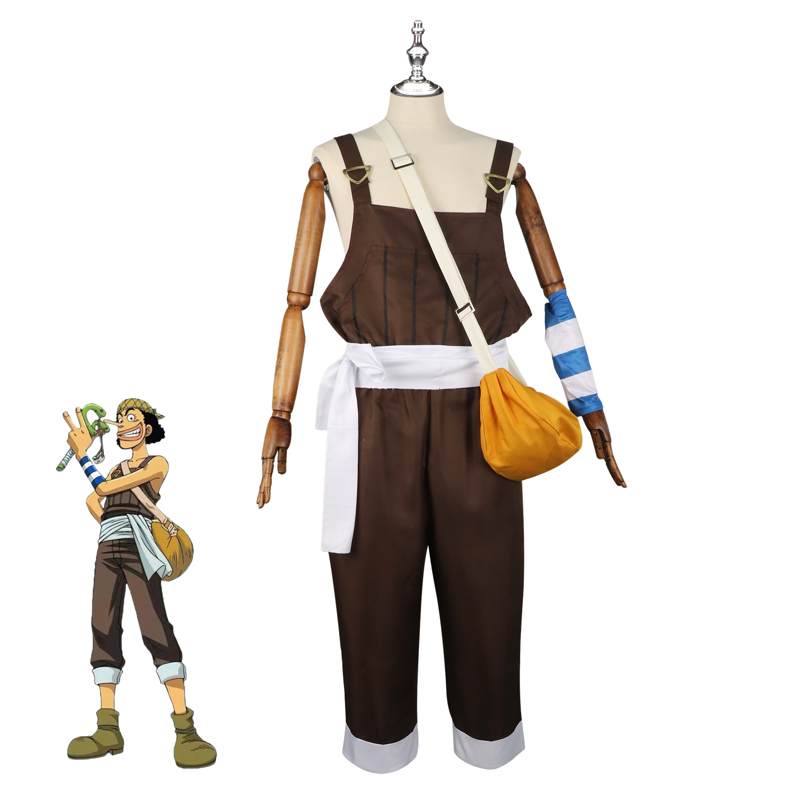 Men'S Accessories Japan - Kostum Cosplay Anime UUsopp Romper Coklat