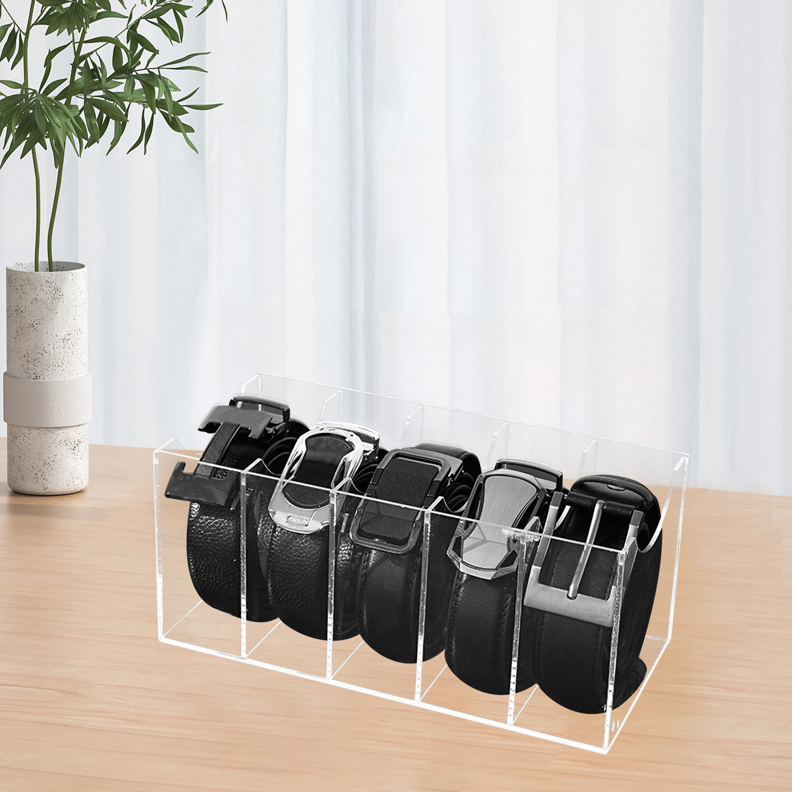 Men Accessories Box - Kotak Penyimpanan Akrilik Transparan 5 Kompartemen