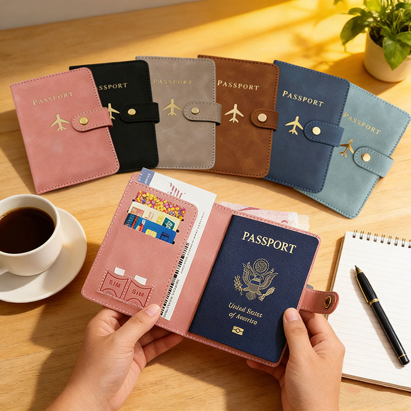 Men'S Accessories Essentials - Dompet Kulit Penutup Paspor untuk Perlengkapan