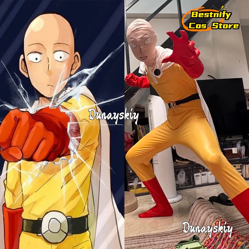 Men'S Accessories Japan - Kostum Jumpsuit Cosplay Saitama MAN {Bestnify