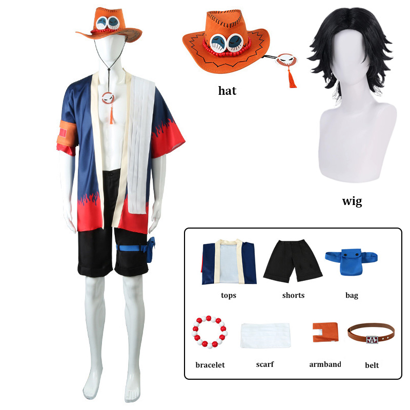 Men Accessories Hat - Ace Aksesoris Kostum Cosplay Topi Wig