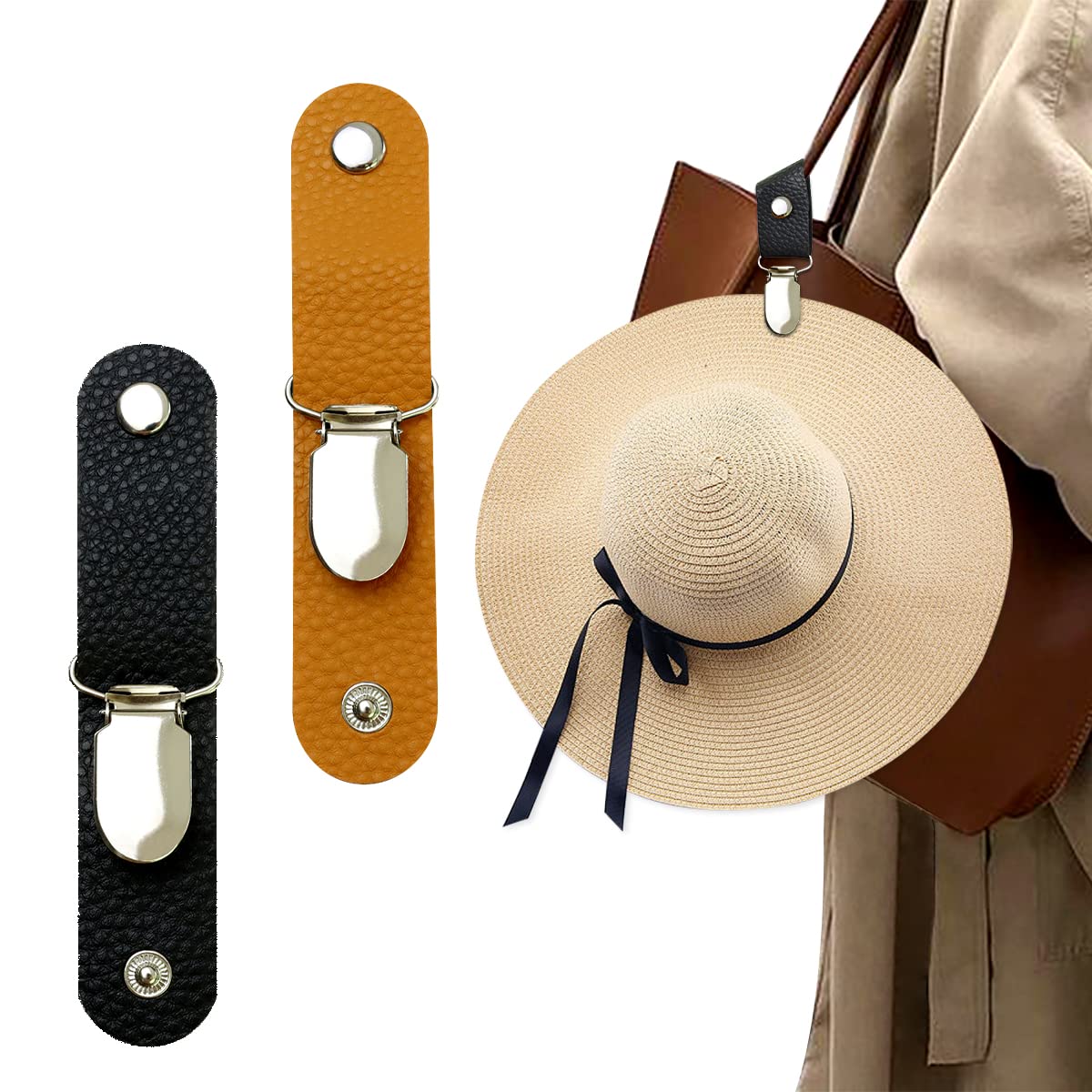 Men'S Accessories Holder - Penjepit Topi Kulit PU untuk Perjalanan,