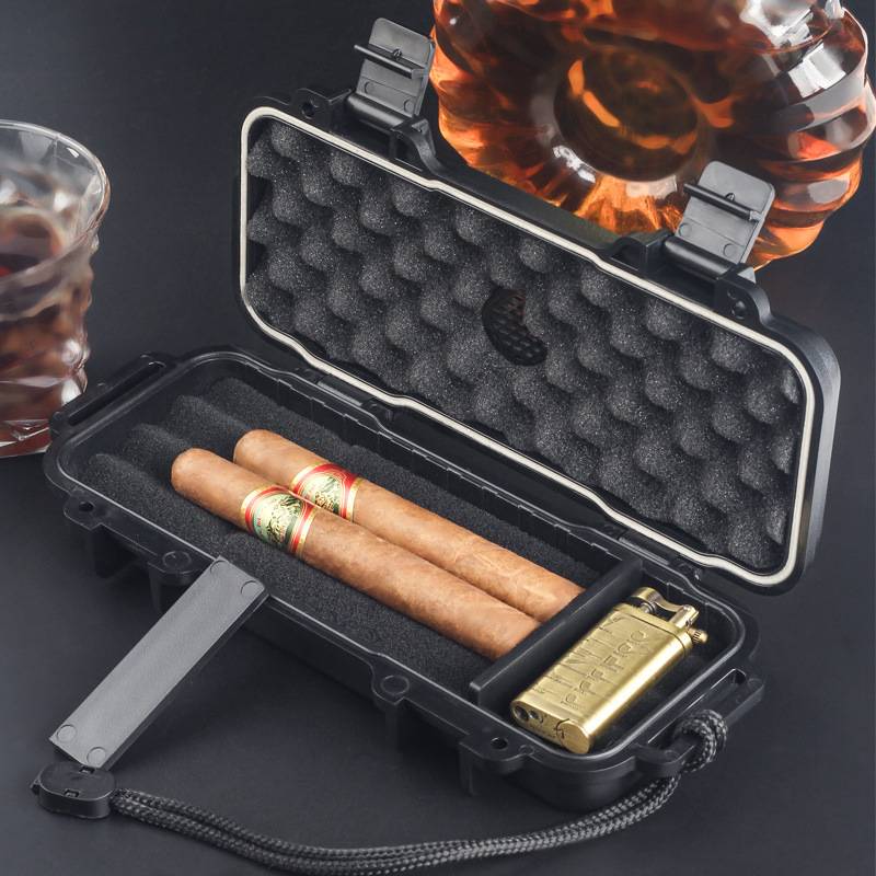 Men Accessories Gadgets - Humidor Cerutu Portabel dengan Pelembap Udara,