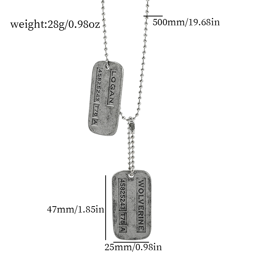 Kalung Kartu Militer X-Men Wol - Men Accessories Fashion ulasan dan harga