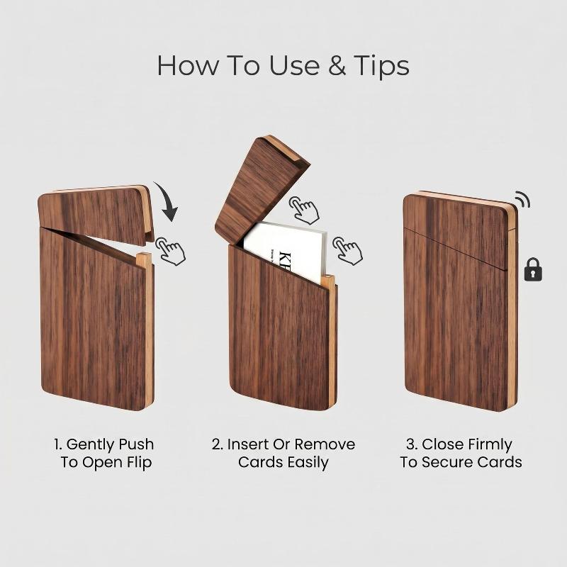 Tempat Kartu Nama Kayu Portabe - Men'S Accessories Holder ulasan dan harga